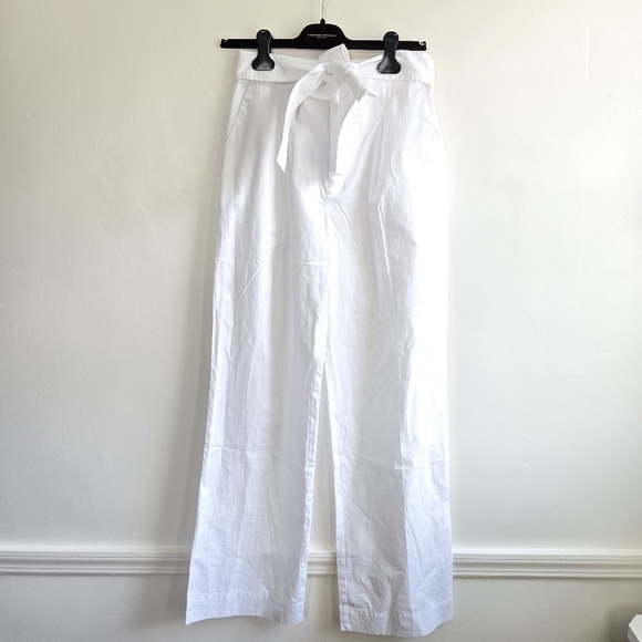New NAADAM Pleated High Rise 100% Cotton Poplin Wide Leg White Pants Small/4 US - Picture 7 of 9